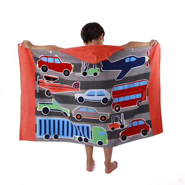 (Bil och flygplan) Barnbad Poncho, Barnbad Handduk, Strand Simning Barnbadrock, A