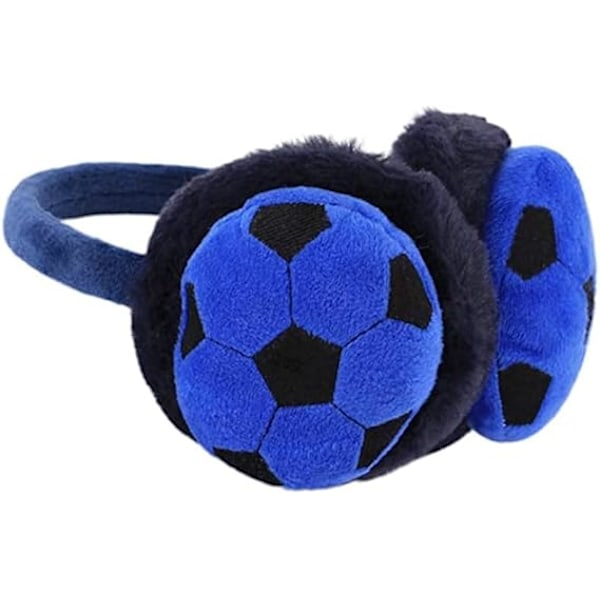 Paksu ja lämmin lasten korvanlämmittimet - sininen, kolmiulotteinen jalkapallo MM-kisat, korvanlämmittimet kylmille pojille C