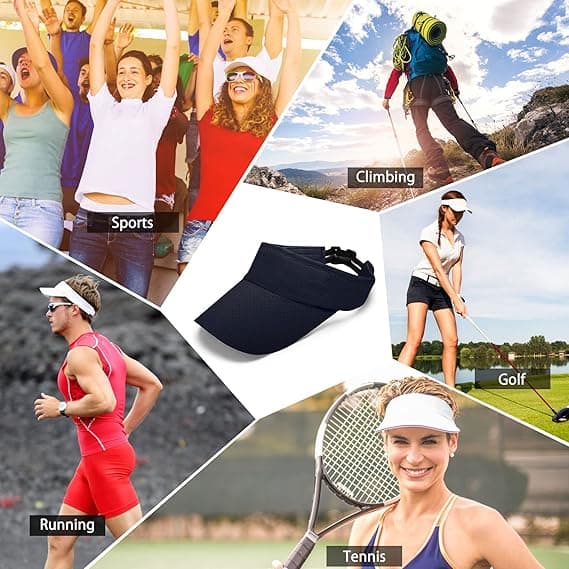 Visor for Menn Kvinner - Golf Visor Cap Tennis Sol Visor Sport Adjus
