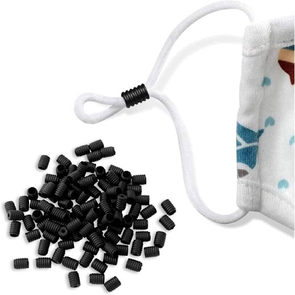 100 stk snorlås for maske, elastisk justerbar silikon snorlås
