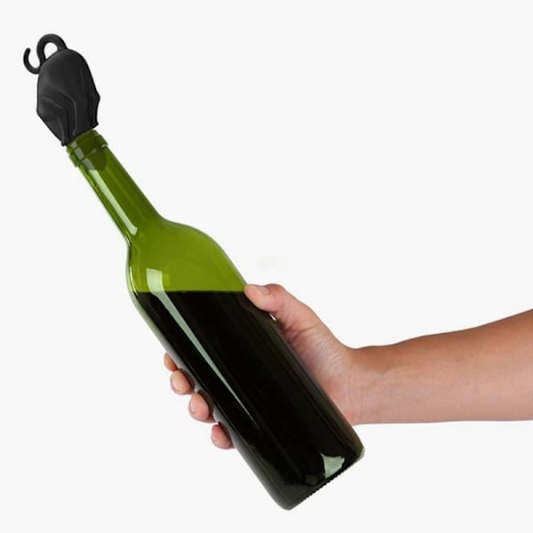 2 stk. Sorte Katte Vinstop - Silikon Vinflaskestop - Sort