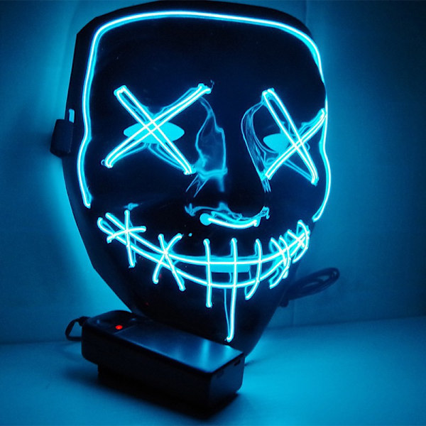 1 LED Light Up  , Scary Halloween  , Glowing Neon   Costume   with 3 Lighting Modes and El Wire for