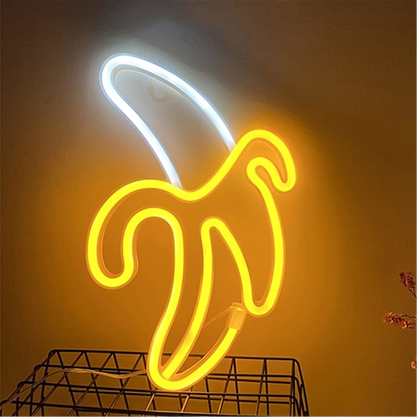 Banana Neon Light LED Wall Neon Sign for Home Decor Battery and USB Operated Neon Night Light Neon L