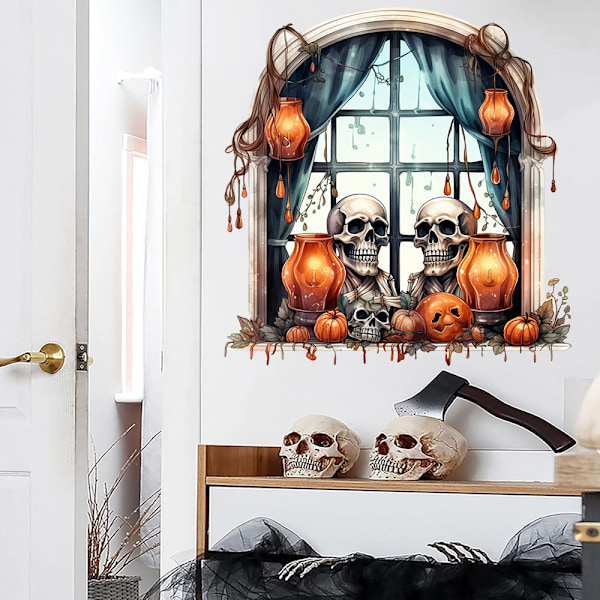 2024 Halloween-kurpitsakallon seinätarra A