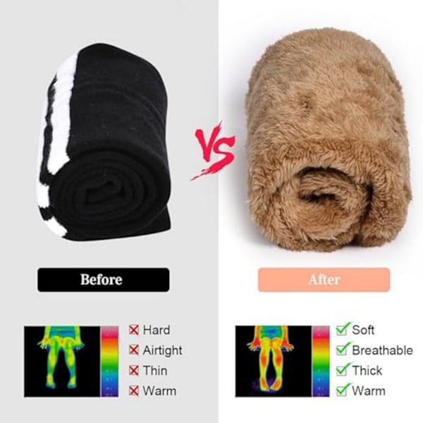 Naisten lämpimät fleece-sukat - Ruskea, säärisukat, söpöt plushiset syntymäpäiväsukat, polvisukat kotiin