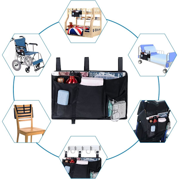 Svart rullestolveske - Mobilitetshjelpepakke - Perfekt for elektriske rullestoler
