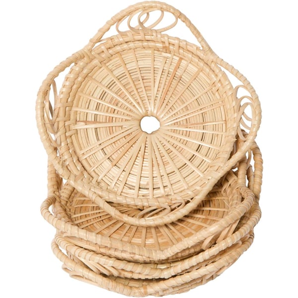Naturliga handgjorda vävda Boho Bamboo Rotting Underlägg för drycker - Neutral Min