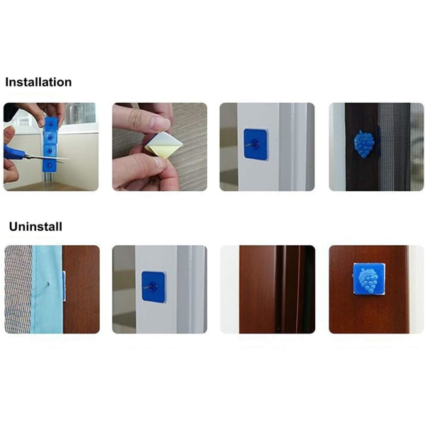 (90 x 210 cm, sininen 2) Magneettinen hyttysverkko ovelle - Mesh Curtai