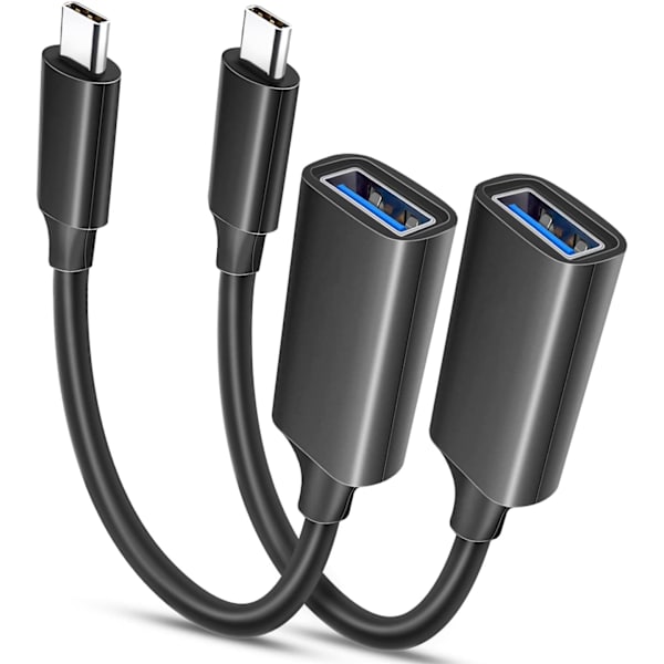 2 stk. Sort USB C Han til USB 3.0 Hun Adapter 2-pak, Thunderbo