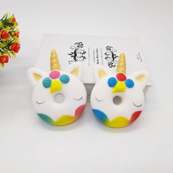 2 kappaletta 5 tuuman Squishies Jumbo Unicorn Donut Kawaii Pehmeä Hidas Ri