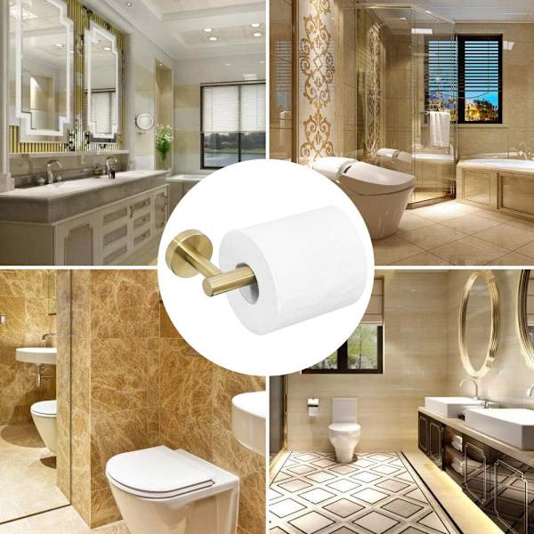 Toiletpapirholder i rustfrit stål 304 til vægmontering i badeværelset, børstet guld, toilettilbehør A