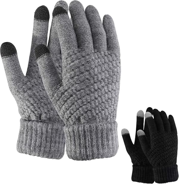 2 par dam vinter stickade handskar, några varma handskar, touch