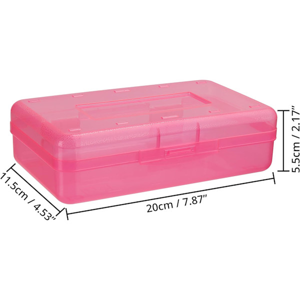Plast pennfodral (set om 4) - L20 x B11,5 x H5,5 cm - Stor