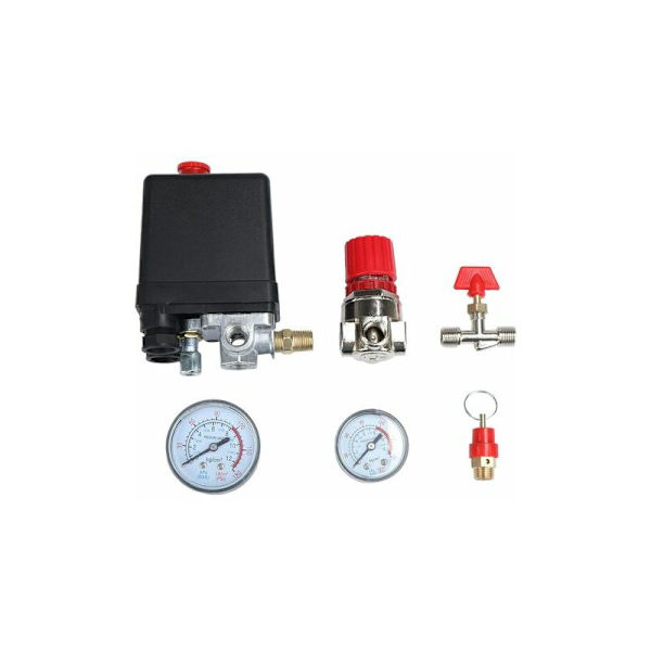 Trykkbryter for luftkompressor, trykkbryter for luftkompressor med trykkmåler og regulator G