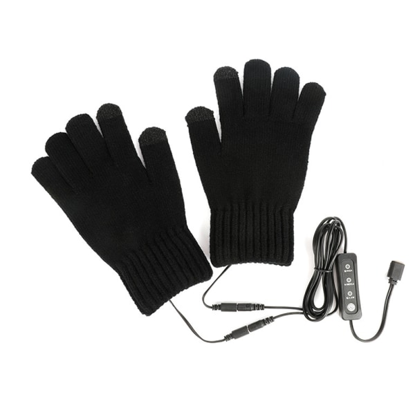 USB-oppvarmede hansker for menn og kvinner (svart A), vinteroppvarmet mitte