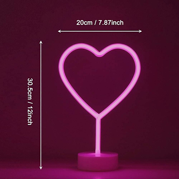 （love）Neonljus för sovrum med stativ, batteri eller USB, ljusdekoration för jul, födelsedagsfest, vardagsrum