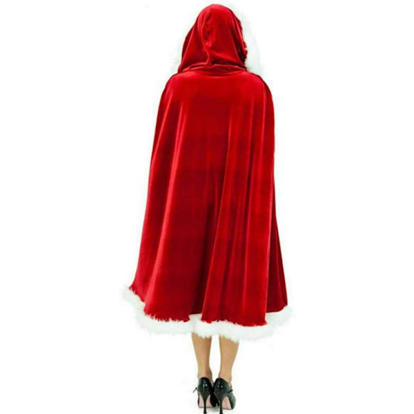 (Rød, 150cm) Julekostume Kappe Multi Brug Jule Cardigan Luksus Flanel Hættekappe til Feriefest L