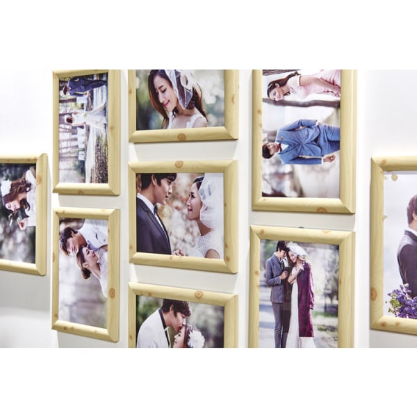 (Walnut) Picture Frame Collage for 9 Photos 13 x 18 cm, Picture F