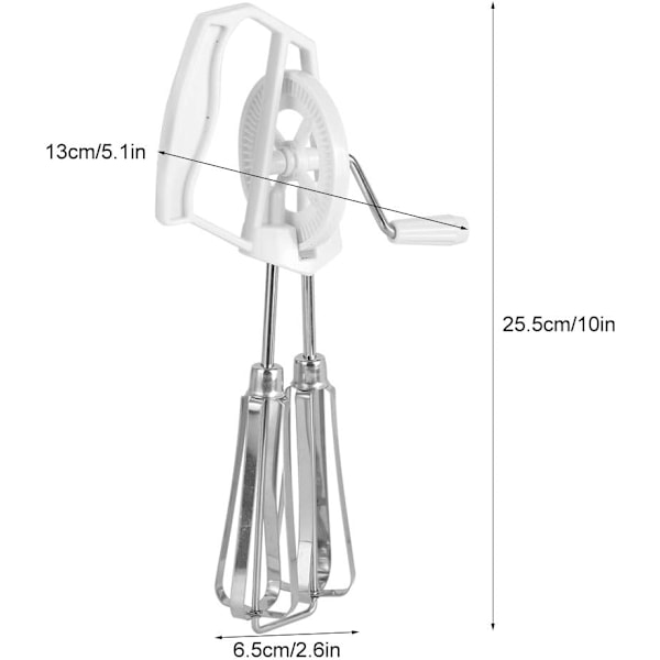 Handvev äggvisp, rostfritt stål handhållen äggmixer manuell mixer för hemlagning kök