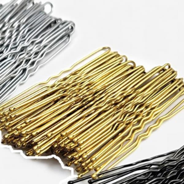 100 st Guld Hårklämmor, U-formade Hårklämmor, Bun Pins