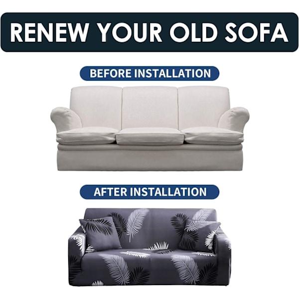 3-seters sofaovertrekk med armlener, stretch sofaovertrekk, elastisk sofa