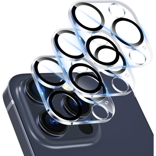 3 deler bakkamera linsebeskytter for iPhone 15 Pro/iPhone 15 P