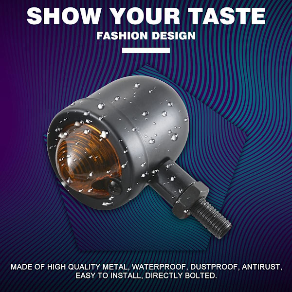 Motorcykel Blinkerslampa Svart Anodiserad Aluminium Motor