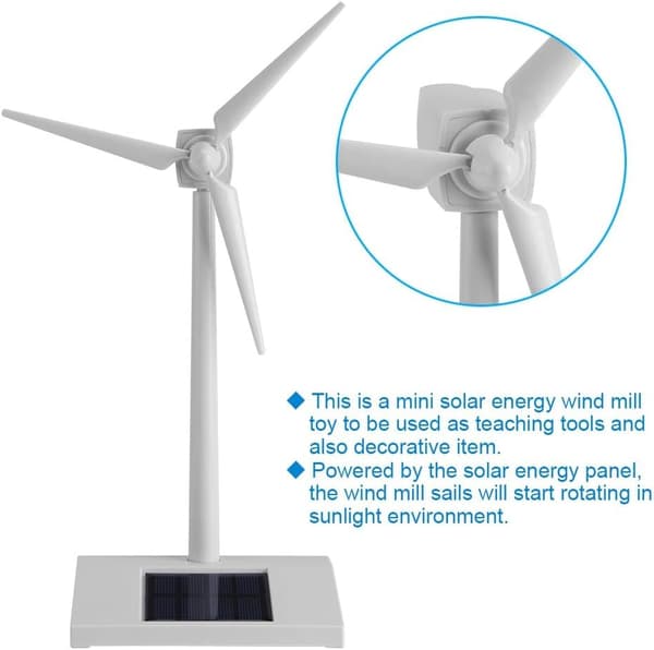 Mini solcellsdriven vindturbin, mini solcellsdriven vindkvarnleksak för barn