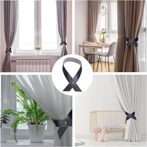 2 Pak Sorte Gardinbindere Tilbage Klips Gardin Fiksere Udendørs Gardin Holder Stue Spisestue Soveværelse Deco