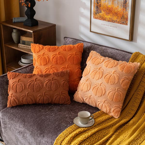 2 st pumpa höst dekorativa örngott 45x45cm Orange
