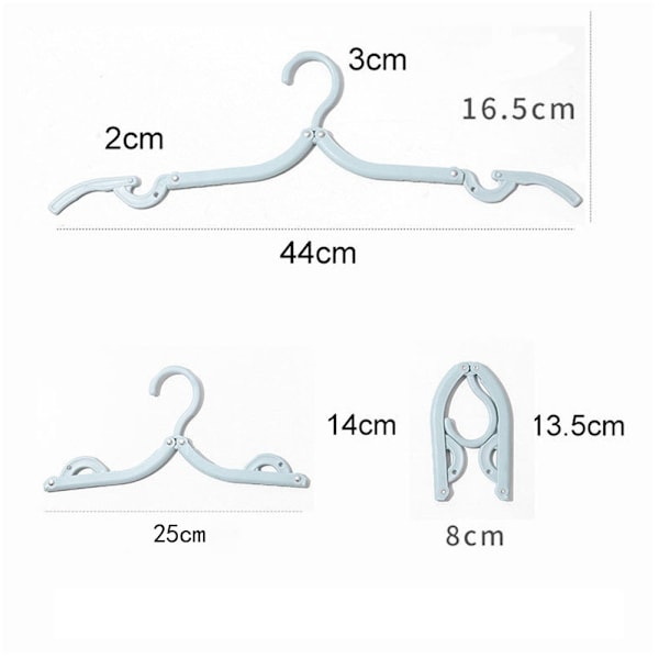(4 farger) Reisehengere 20-pakks sammenleggbare hengere bærbare kleshengere i plast sklisikre reisehengere
