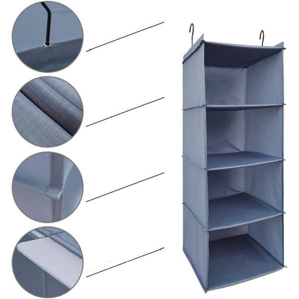 3-osastoinen seinäkaapin järjestäjä, Ti Wardrobe H