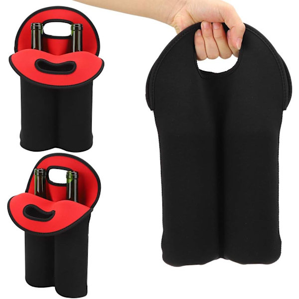 Röd vinflaskeväska, Neopren Handheld vinflaskeväska för att skydda