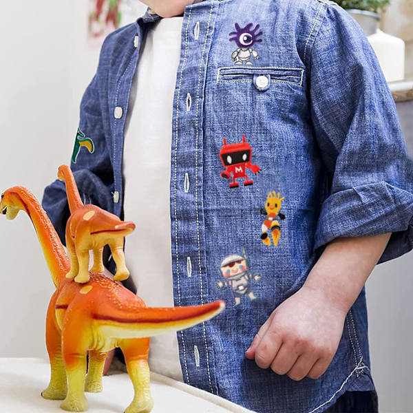 Stryge-på-patches, 12 stk. robot-stryge-på-patch sy-på-patch til Clot F