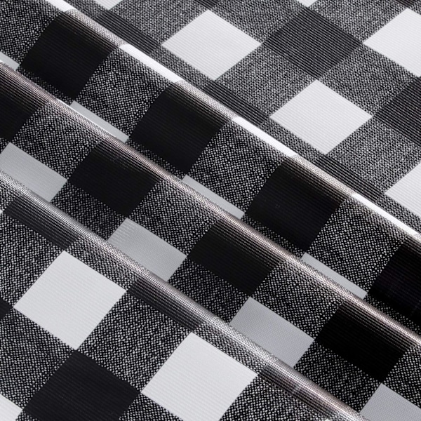 (54*54 tommer) 1 stk sort-hvid ternet vinyl rektangulær dug, vandtæt S