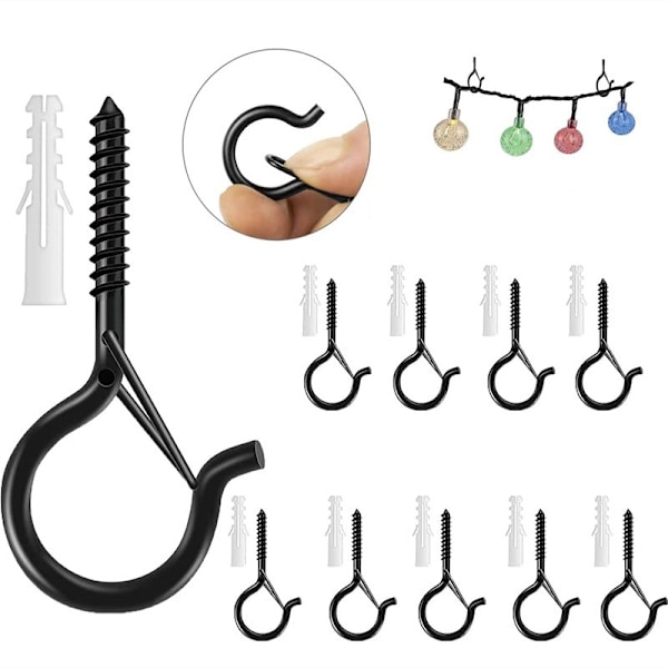 20 pieces of screw hook screw hook black ceiling hook