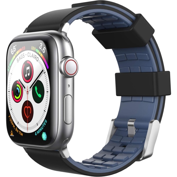 38/40MM/41MM sort, marineblå rem til Apple Watch Series SE 7/6