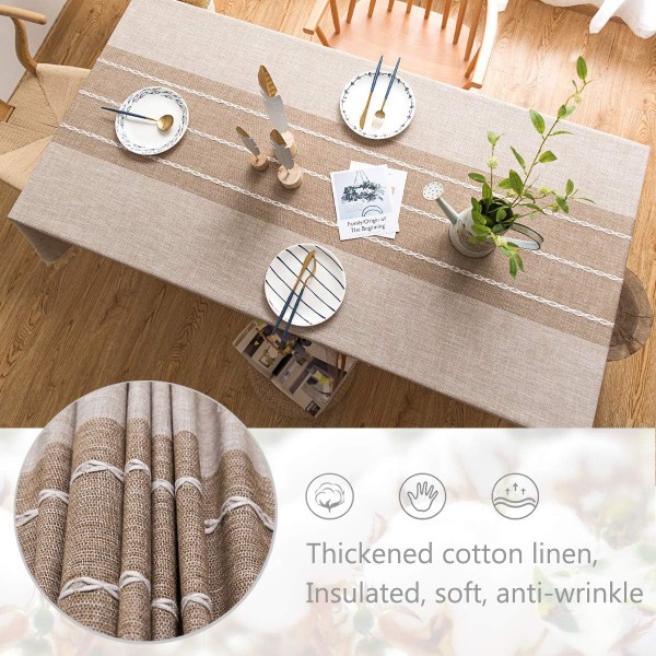 140x220cm Rektangulär Bomull och Linneduk Solid Embroide I
