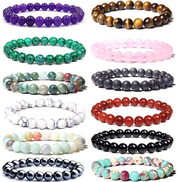 12 st natursten armband (A)