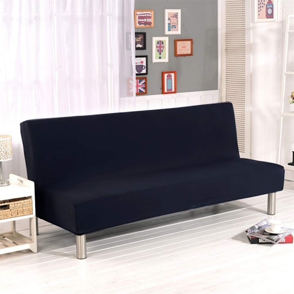 Armløs Sofa Bed Cover(Svart) Stretch Futon Covers Slipcover Couch Futon Furniture Protect