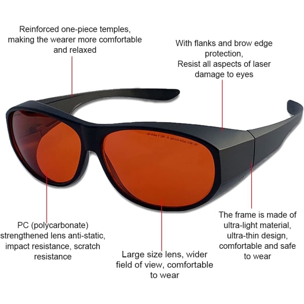 Laser Safety Glasses, 200-540nm Laser Protective Glasses Tattoo R