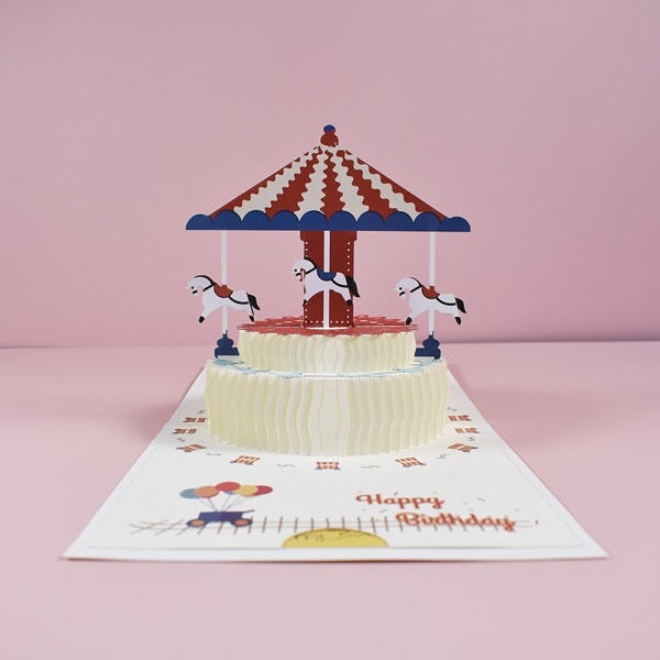 2 förpackningar Grattis på födelsedagen 3D popup-kort 3d gratulationskort Vykort för födelse