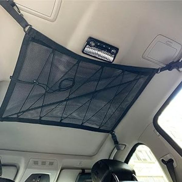 Takkoffertnett for bil, Multifunksjonell arrangør med glidelås, Universal bilbagasjepose for fire takarmlener for SUV, V Y