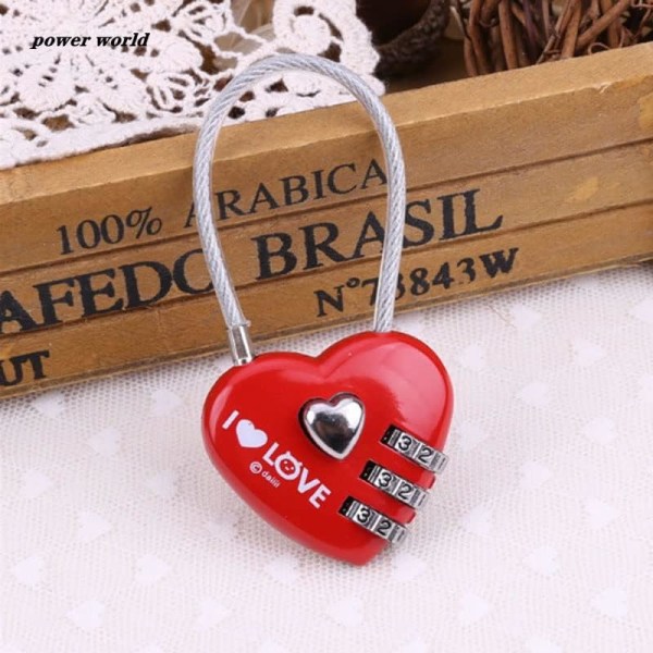 Sinklegering Wire Tau Passordlås Mini Love Heart Shape Passwor