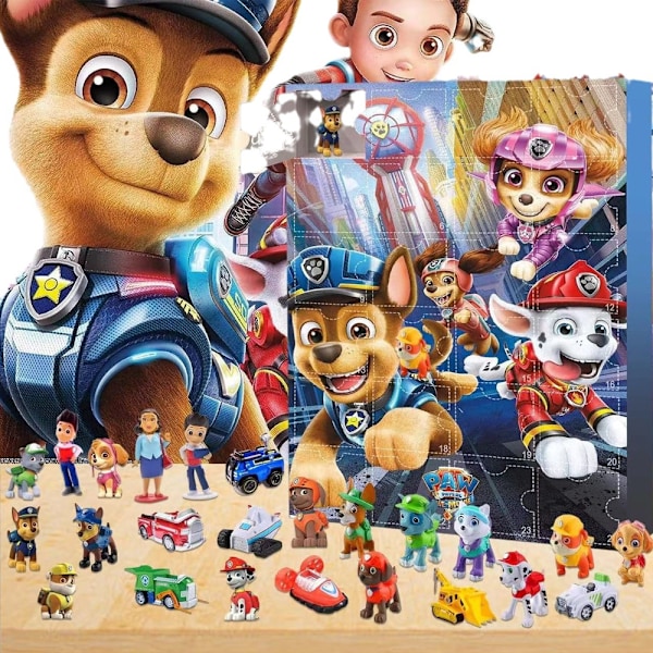 Julekalender 2024, 24-Dages Jule-Nedtælling Blind Box, Paw Patrol Hullegøj, Julegaver Velegnet til A