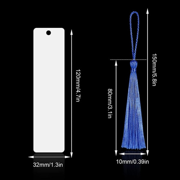 (15 styk) Sublimeringsblanke Bogmærker DIY Aluminium Metal He C