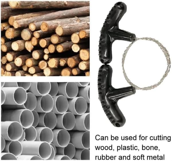 60cm rustfrit lommesav i rustfrit stål, fuld længde, forbedret trådsav til træ og plast, lille handy, E