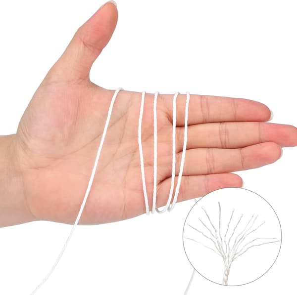 Vit 2mm 100m makramérep, bomullsrep, makramé naturrep för bakning, matlagning, DIY, C