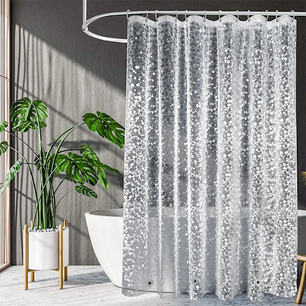Duschdraperi Vattentätt Mögelresistent 180*180 Plast Klara Duschdraperier 100% EVA Baddraperi 3D Cobb