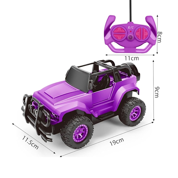 Fjernstyrt bil RC Racing Cars, 1:18 skala fjernstyrt monstertruck, 2.4Ghz LED lys Off-Road Rc biler (Purple)